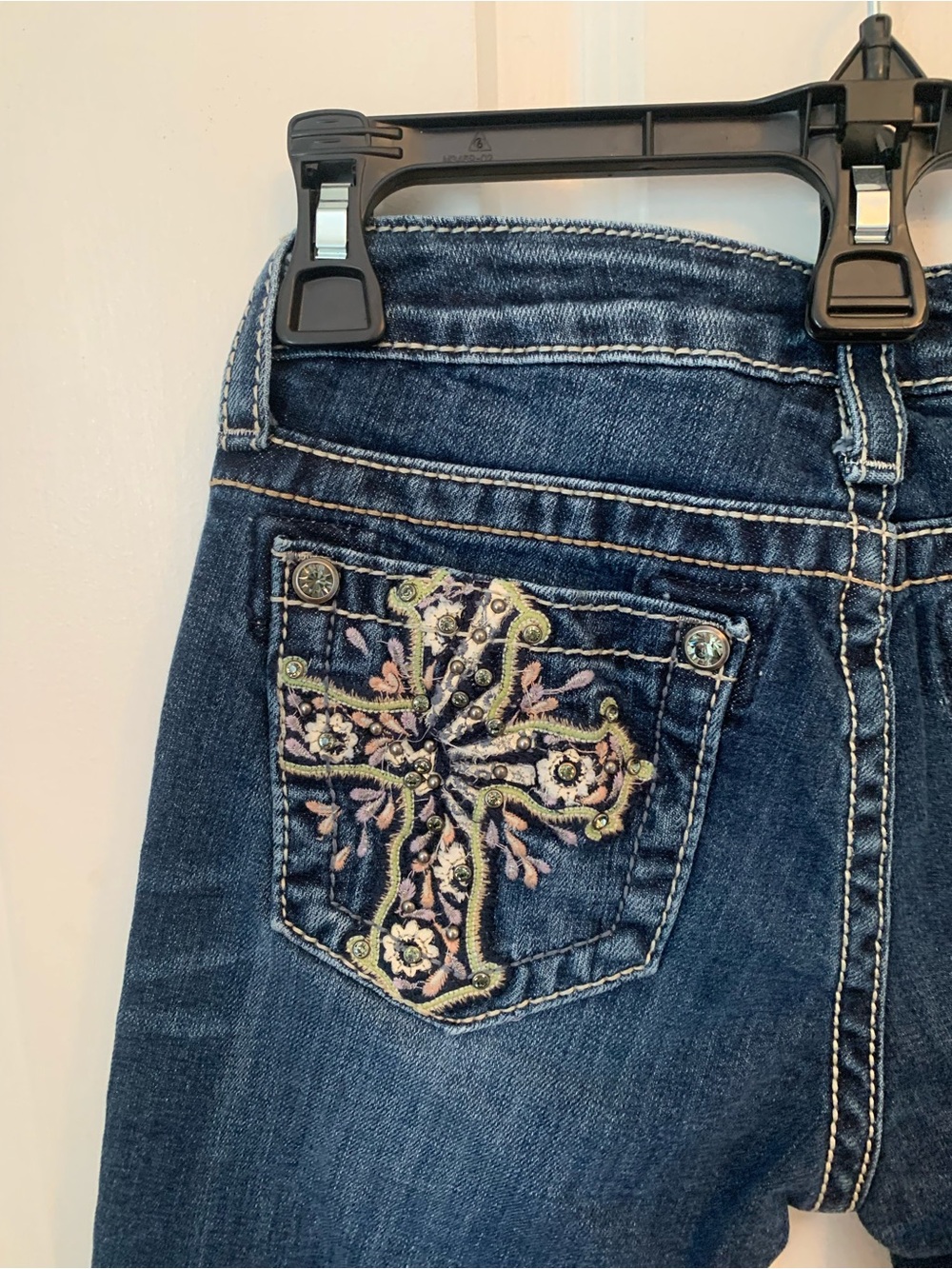 Miss Me Dark Wash Denim Bermuda Shorts - Blue Girls Size 14 - Picture 8 of 10
